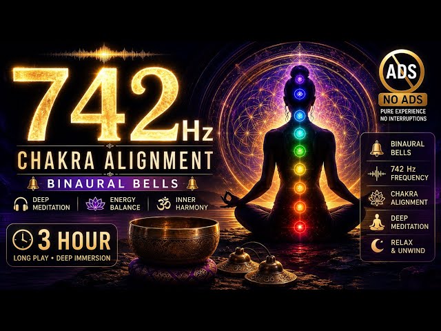 742 Hz + Binaural Bells  🔔 CHAKRA ALIGNMENT | Deep Meditation & Energy Reset