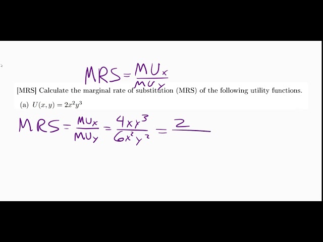 How to solve for marginal rate of substitution using partial derivatives