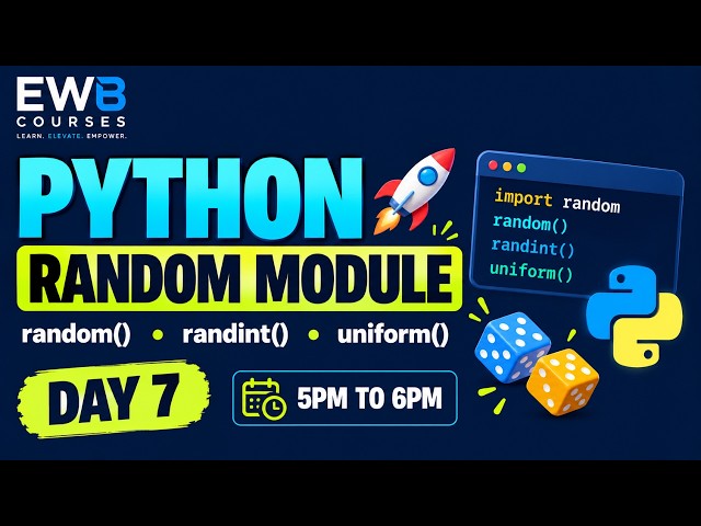 Python Random Module 🚀 | random(), randint(), uniform(), randrange(), choice()  Python with AI Day 7