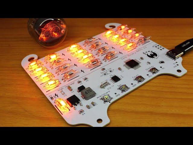 Juno Binary clock Retro 2.1 - 24 Neon Lamp High Voltage Clock - AVR MCU driven 5v-to-170v Boost