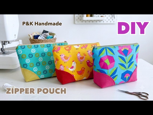 Easy Sewing! How to Make Adorable Zipper Pouch✂️Step-by-Step Sewing Tutorial | Gift Ideas!