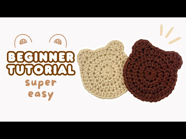 easy crochet bear coaster tutorial for BEGINNERS | how to crochet step-by-step 🐻