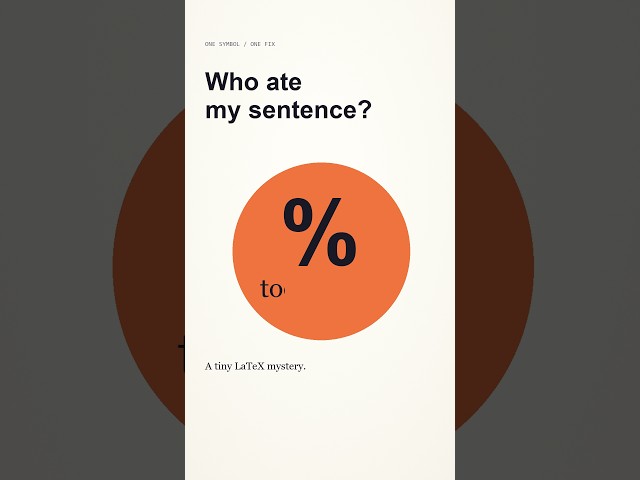 How to Type % in LaTeX (Without Losing Your Text)