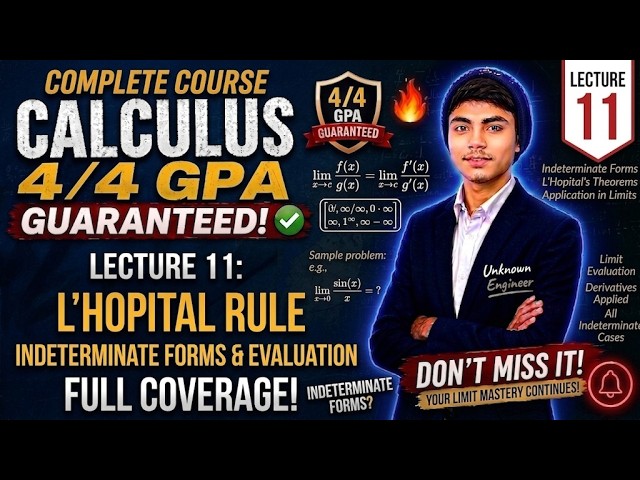 L’Hôpital’s Rule Finally Made EASY! 😳 | ALL Indeterminate Forms | Calculus Lecture 11