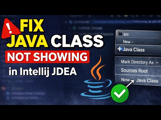 Java Class Option Not Showing in IntelliJ IDEA | Quick Fix