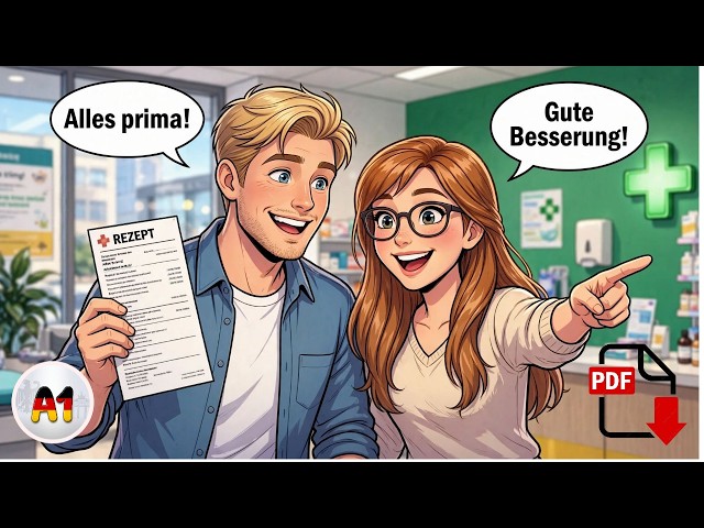 10 Simple German Dialogues. At the Doctor with a Cold (A1-A2)