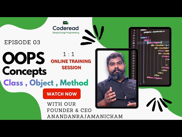 OOPs Made Easy! l Class, Object, Method 💻 | Coderead Academy l   #oopsconcepts #tamil