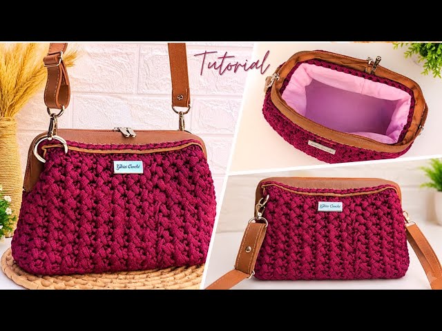 Crochet Bag with Kiss Lock Closure | Crochet Bag Step-by-Step