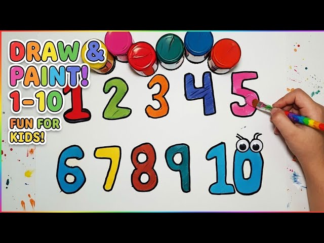 Draw & Paint The Numbers 1-10 | Kids Creative Learning Activities #kids #drawing #learning 