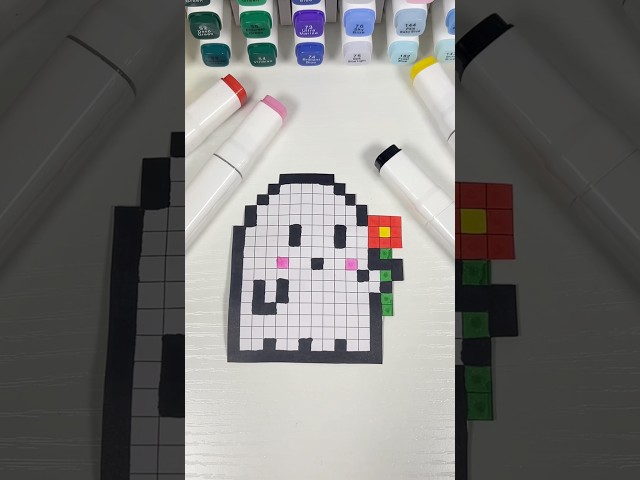 Mini Pixel Art Idea 👻🌹 #pixelart #art #pixelartideas #drawing #pixel #artideas #cute #ghost