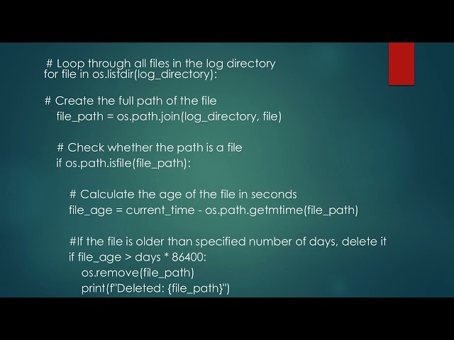 Daily log cleanup using Python