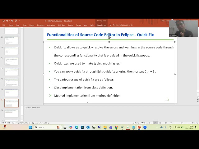 37 - ABAP on HANA - Eclipse ADT Editor - Quick Fix Functionality Part1