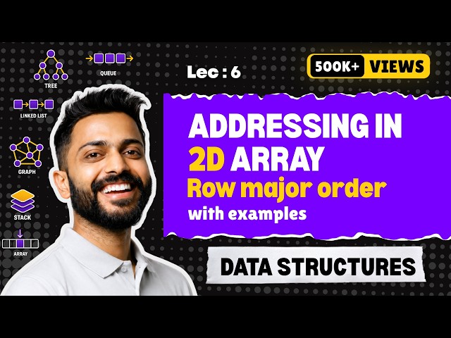Lec-6: 2D Arrays | Addressing in 2D Arrays | Row Major Order