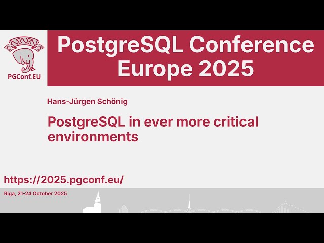 [Sponsor Keynote] Hans-Jürgen Schönig: PostgreSQL in ever more critical environments