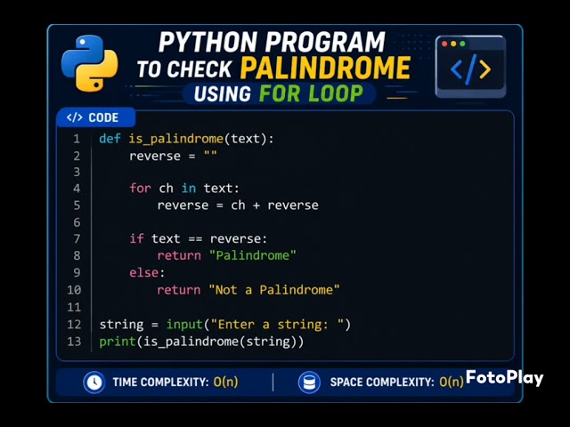 Python interview question palindrome??