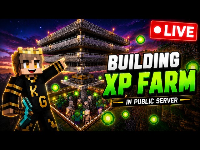 🔴Building INSANE XP Farm on PUBLIC Minecraft Server