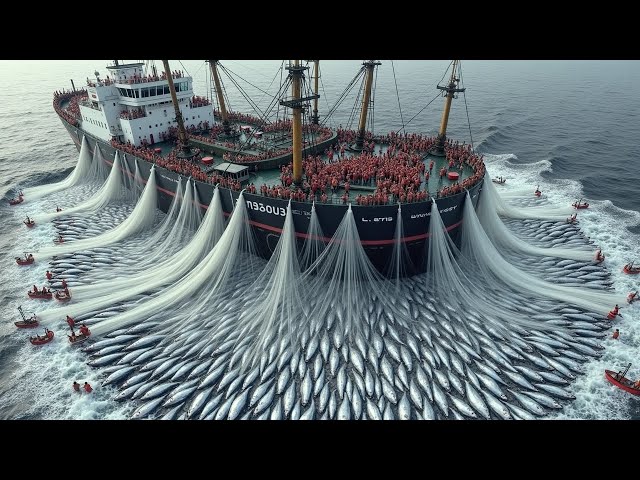 Unbelievable Catch! European Trawlers Harvest Mountains of Fish on the High Seas