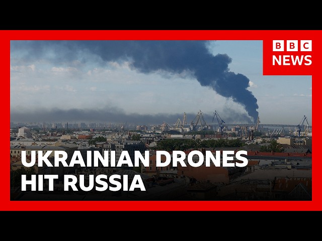 Ukrainian drones hit Russia’s St Petersburg area | BBC News