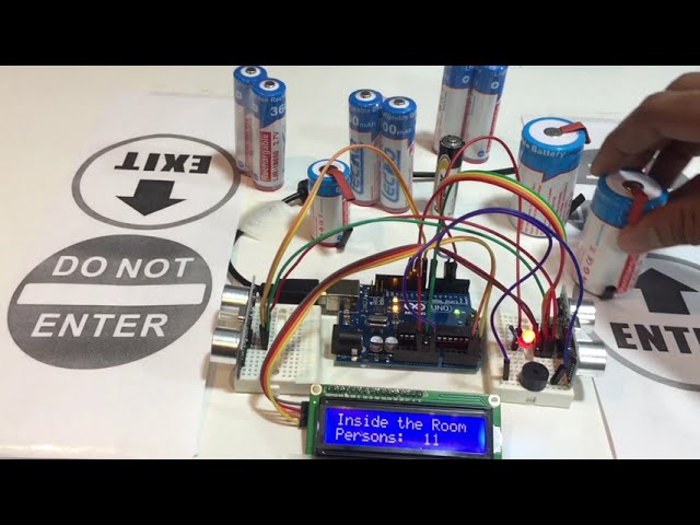Visitor Counter Including Overpopulation Alert Using Arduino Uno & Untarsonic Sensor || DIY Project