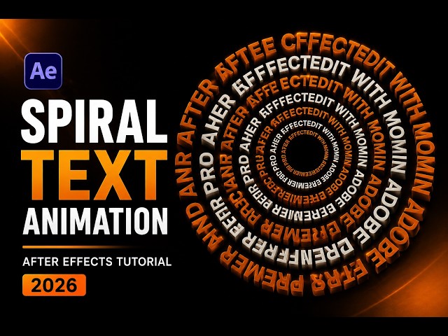 Create a Spiral Text Animation in After Effects | Easy Motion Graphics Tutorial (2026)