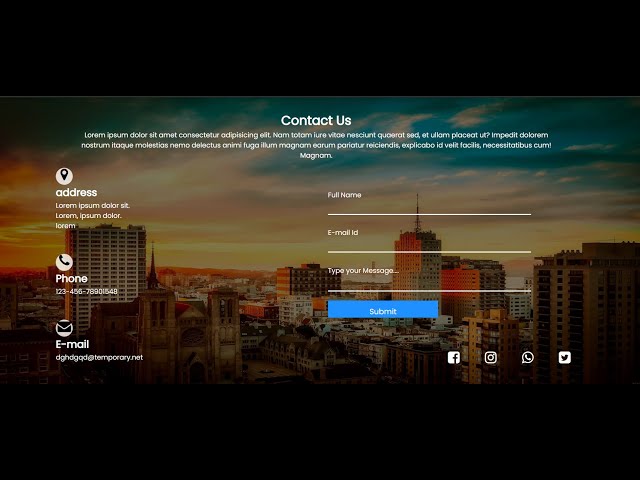 Responsive contact us page by using only HTML and CSS