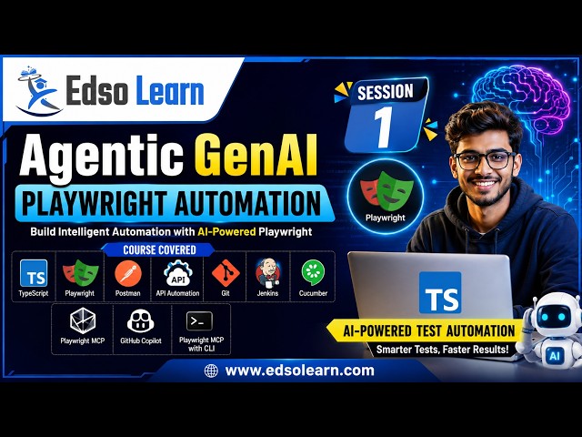 Agentic GenAI Playwright Automation | Demo 1 | Playwright MCP, GitHub Copilot | Edso Learn