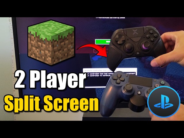 Cómo jugar Minecraft a pantalla dividida para 2 jugadores en PS4 (Tutorial fácil)