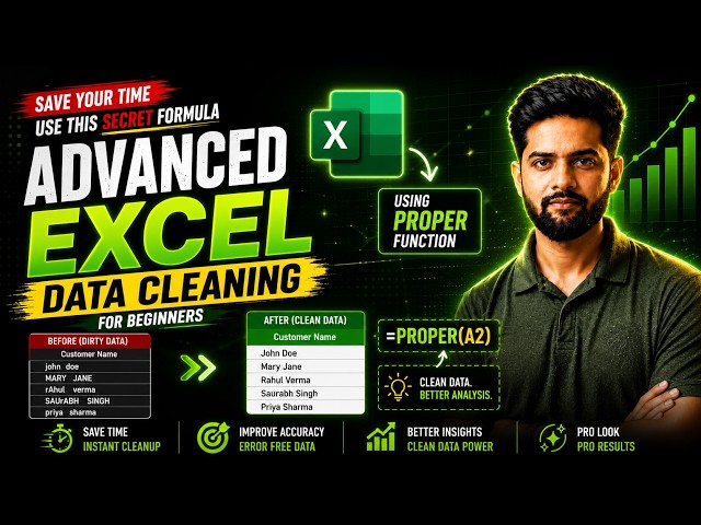 Advanced Excel Data Cleaning for Beginners | Data Cleanup using PROPER Function | Raj Kml