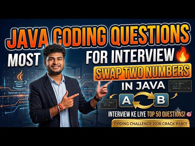 Swap Two Numbers Without Third Variable | Java Interview Question | Placement Coding Que for Fresher
