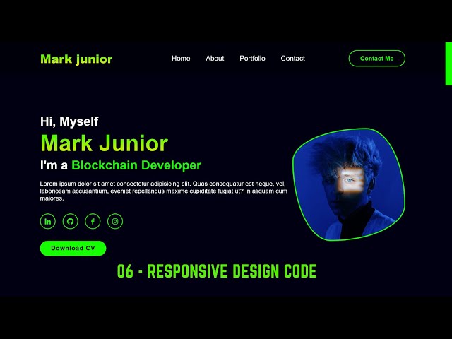 Complete Responsive Personal Portfolio Website using HTML CSS and JavaScript | Responsive Design