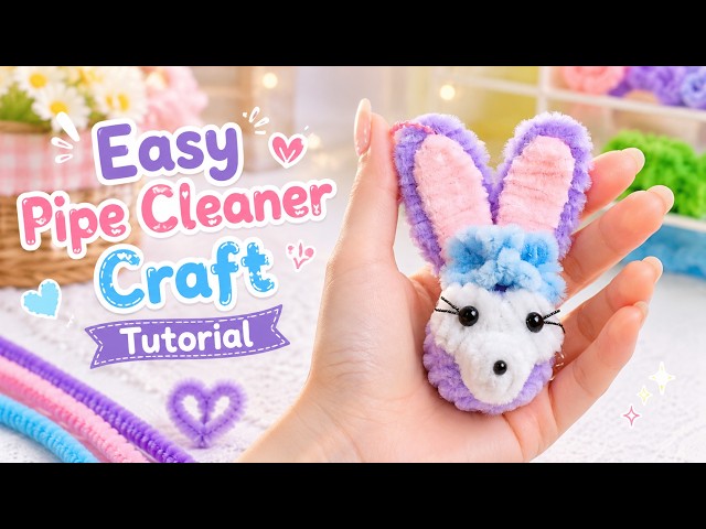 🐰 Make Your Own StellaLou Bunny! Simple Pipe Cleaner Craft