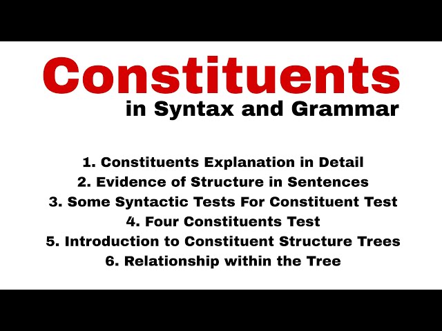 Constituents in Syntax and Grammar| Constituents Structure| Constituents Structure Trees  Diagram.
