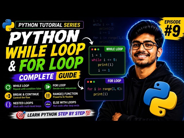 Python While Loop & For Loop Explained in Hindi 🚀 | Episode #9