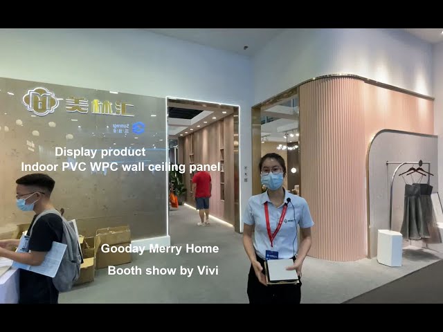 Exhibition show  -Real scene display-High class Interior PVC WPC wall ceiling panel/ Fluted panel