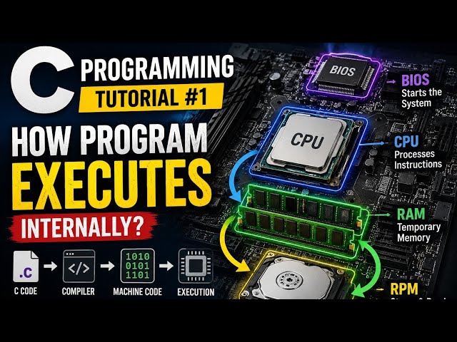 C Programming Basics | How Program Executes Internally| Lecture 1