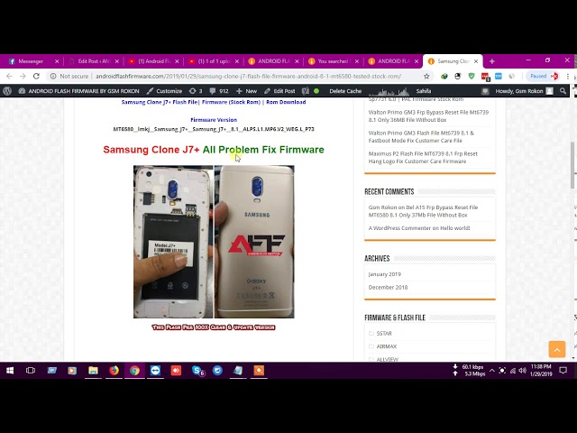 Samsung Clone J7+ Flash File Firmware | Android 8.1 MT6580 | Tested Stock Rom