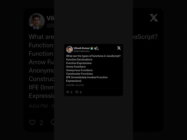 types of functions in javascript explained in 60 seconds ✅ | interview prep series  #javascript