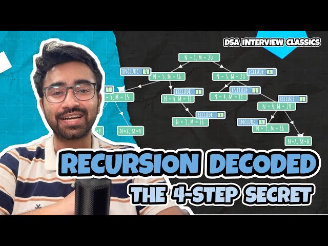 Recursion in 10 Minutes: The 4 Step Secret That Works | FAANG Interview Classics