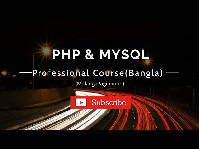 Php Tutorial Bangla Making Pegination (Real Life Project)