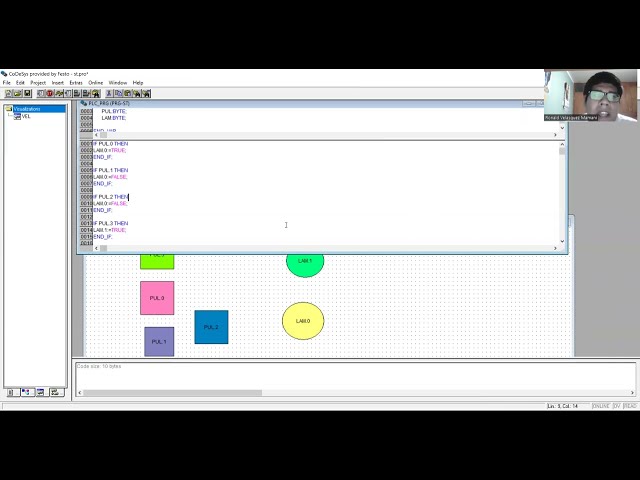 CODESYS simulaciones de uso de st en 2 formas distintas