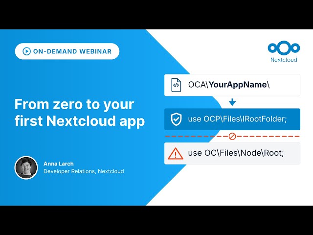 Building your first Nextcloud app (beginner workshop)