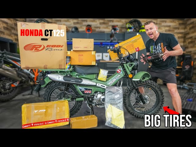 HONDA CT125 From JAPAN Unboxing : Monster Tires & Mods Installation