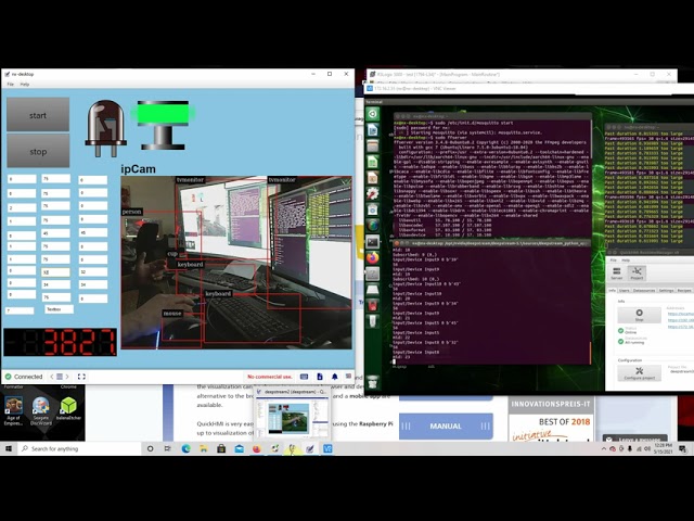 Nvidia Deepstream + QuickHMI Web-based Scada / HMI system + PLC + Xaiver NX