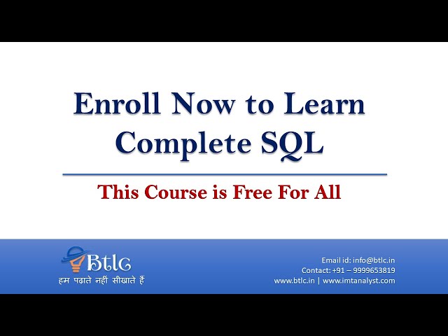 The Complete SQL Course Syllabus | SQL Course Curriculum | SQL Course Guide #OnlineSQLCourse