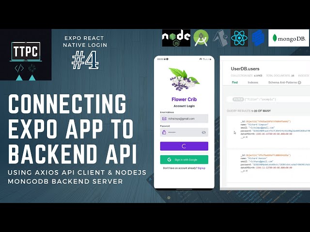 Connecting React Native App to NodeJS Backend API | Expo React Native Login System #4