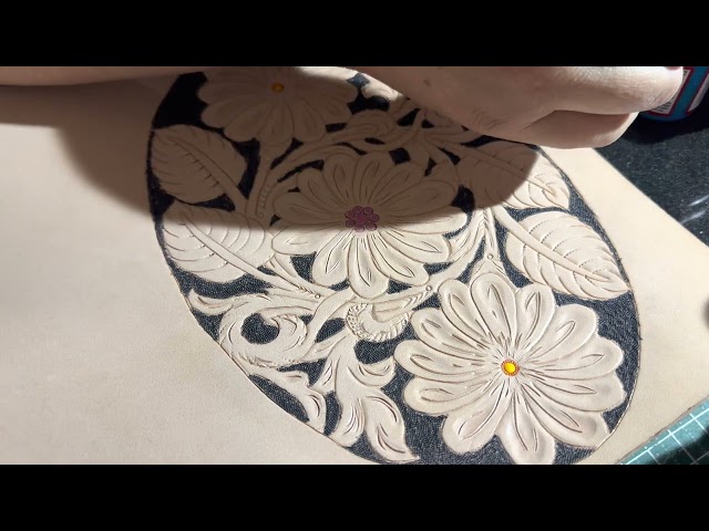 革工房弁慶:ショルダーバッグ花染色