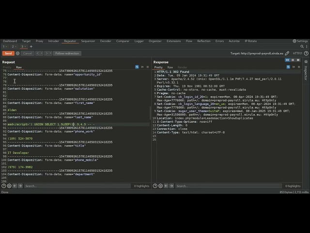 $2100 Time Based SQL Injection Bug Bounty POC