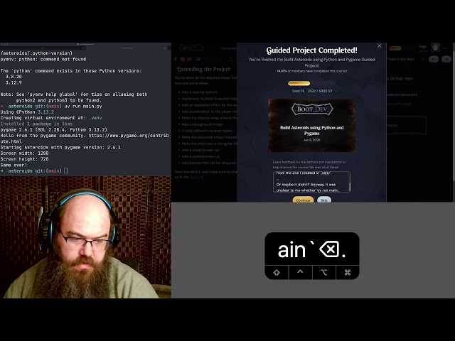 Build Asteroids using Python and Pygame