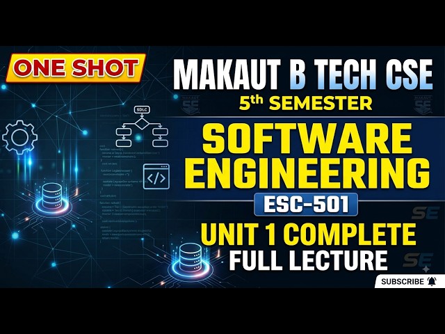 MAKAUT B Tech CSE 5th Semester Software Engineering ESC 501 Unit 1 One Shot
