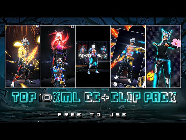 FREE FIRE TOP 10 XML CC + CLIPS | FREE FIRE CLIPS PACK | TOP 10 EMOTE CLIPS ⬇️ #ff